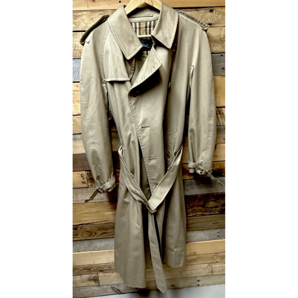 BURBERRY London England NOVA CHECK LINING BELT TRENCH COAT SZ 50 Italy